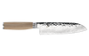 Shun Cutlery Premier Santoku (TDM0702W) 7.0" Damascus Blade with Hammered Satin Finish, Blonde Pakkawood Handle