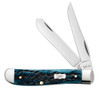 Case Mini Trapper 51852 - Pocket Worn Mediterranean Blue Bone (6207 SS) w/Case Script Bowtie Shield