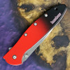 Kershaw Leek Assisted Opening Knife (1660GRD)- 3.00" Stonewashed Magnacut Drop Point Blade, Gradient Red and Black Aluminum Handle