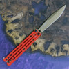 Kershaw Lucha Butterfly Knife (5150REDBRZ)- 4.6" Bronze 14C28N Drop Point Blade, Red Stainless Steel Handle