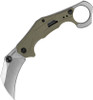 Kershaw Outlier Assisted Opening Knife (2064ODSW) 2.6" Stonewashed 8Cr13MoV Hawkbill Blade, OD Green GFN Handle