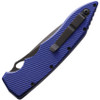 Piranha Knives Predator (PKCP10BT) 4.125" Black Plain Blade, Blue Aluminum Handle
