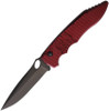 Piranha Knives Predator (PKCP10RT) 4.125" Black Plain Blade, Red Aluminum Handle