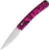 Piranha Knives Virus (PKCP15PK) 3.25" Mirror CPM S30V Blade, Pink Aluminum Handle