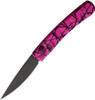 Piranha Knives Virus (PKCP15PKT) 3.25" Black CPM S30V Blade, Pink Aluminum Handle