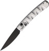 Piranha Knives Virus (PKCP15ST) 3.25" Black CPM S30V Blade, Silver Aluminum Handle