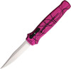 Piranha Rated-R (PKCP19PK) 3.5" 154CM Mirror Clip Point Blade, Pink Aluminum Handle