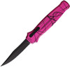 Piranha Rated-R (PKCP19PKT) 3.5" 154CM Black Clip Point Blade, Pink Aluminum Handle