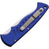 Piranha Pocket (PKCP1B) 3.2" 154CM Mirror Drop Point Blade, Blue Aluminum Handle