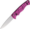 Piranha Pocket (PKCP1PK) 3.2" 154CM Mirror Drop Point Blade, Pink Aluminum Handle