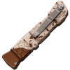 Piranha Auto 21 (PKCP21C) 3.375" Mirror CPM S30V Drop Point Blade, Tan Camo Aluminum Handle