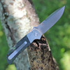Pro-Tech Knives 2023 Terzuola ATCF Custom 006 (2023.ATCF.006) - 3.5" Stonewash MagnaCut Drop Point Plain Blade, 416 SS Blasted and Satin Finish Handle w/ "Jungle Wear" Fat Carbon inlays