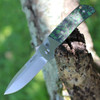 Pro-Tech Knives 2023 Terzuola ATCF Custom 006 (2023.ATCF.006) - 3.5" Stonewash MagnaCut Drop Point Plain Blade, 416 SS Blasted and Satin Finish Handle w/ "Jungle Wear" Fat Carbon inlays