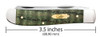 Case Mini Trapper 64071 - Smooth Kelly Green Curly Oak Handle (7207 SS) w/Case Bombshell Brass Script Shield