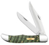 Case Folding Hunter 64072 - Smooth Kelly Green Curly Oak Wood Handle Clip and Skinner Blades, Smooth Kelly Green Curly Oak Handle (7265 SS)