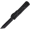 Heretic Colossus OTF (H0408ABRKGRY) - 3.50" Black Wash CPM-MagnaCut Tanto Plain Edge, Breakthrough Gray Aluminum Handle w/Black Grip Inlays