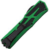 Heretic Colossus OTF (H04014ABRKGRN) - 3.50" Two-Toned CPM-MagnaCut Tanto Plain Edge, Green Aluminum Handle w/Black Grip Inlays