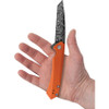 Case Kinzua Flipper Knife (64644) - 3.4" CPM-S35VN Embellished Tanto Point Blade, Orange Anodized Aluminum Handle