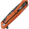 Case Kinzua Flipper Knife (64644) - 3.4" CPM-S35VN Embellished Tanto Point Blade, Orange Anodized Aluminum Handle