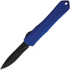 Heretic Knives Manticore S OTF Automatic (H0256ABLUCF) - 2.60" Black Magnacut Drop Point Plain Edge Blade, Blue Aluminum Front Handle, Blue and Black Carbon Fiber Back Handle