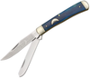Rough Ryder Trapper "Blue Moon"  - 440A Stainless Steel Clip and Spey Blade, Smooth Blue Bone Handle (RR1194)