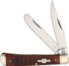 Rough Ryder Trapper - 440A Stainless Steel Clip and Spey Blade, Red Jigged Bone Handle (RR266)