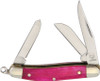 Rough Ryder Tiny Stockman - 440A Stainless Steel Clip, Spey, and Sheepsfoot Blade, Pink Smooth Bone (RR840) Pink Lemonade