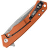 Case Marilla Frame Lock Knife (25886) - 3.4" S35VN Stonewashed Drop Point Blade, Orange Anodized Aluminum Handle with Black G-10 Inlay