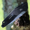 Kershaw Dividend A/O (1812BLKMAG) 3" CPM-Magnacut Stonewashed Wharncliffe Plain Blade, Black Aluminum Handle