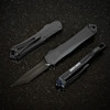 Heretic Manticore S OTF Automatic (H023-6A-T) - 2.62" CPM-MagnaCut DLC Tanto Blade, Black Aluminum Handle, DLC Hardware and Button and Black Pocket Clip