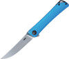 CRKT Kalbi (CR7540) 3.28" Acuto 440 Satin Drop Point Plain Blade, Blue Textured Aluminum Handle
