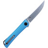 CRKT Kalbi (CR7540) 3.28" Acuto 440 Satin Drop Point Plain Blade, Blue Textured Aluminum Handle