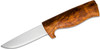 Helle Fossekallen Fixed Blade (#1049) 3.50" 12C27 Drop Point Plain Blade, Birch Wood Handle, Leather Sheath