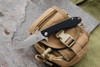 TOPS Mini Scandi Folder (TPMSFB01) 3.25" Elmax Satin Drop Point Plain Blade, Black G-10 Handle
