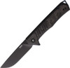 Tekto F1 Alpha (TKTF1CBKBK1) 3.10" Black Oxide Coated D2 Drop Point Plain Blade, Carbon Fiber Handle, Blue Titanium Accents