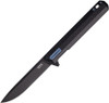 Tekto F2 Bravo (TKTF2GBKBK2) 3.10" Black Oxide Coated D2 Drop Point Plain Blade, Black G-10 Handle, Blue Titanium Accents