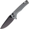 Tekto F3 Charlie (TKTF3GGRBK1) 3.75" Black Oxide Coated D2 Drop Point Plain Blade, Gray G-10 Handle, Button Lock