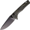 Tekto F3 Charlie (TKTF3GMXBK1) 3.75" Black Oxide Coated D2 Drop Point Plain Blade, Black and Green G-10 Handle, Button Lock