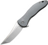 Civivi Synergy4 (C21018B-2) 3.94" Nitro-V Satin Tanto Point Plain Blade, Gray G-10 Handle