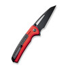 Civivi Sentinel Strike Flipper and Button Lock (C22025B-1) 3.7" Black K110 Reverse Tanto Plain Blade, Red Aluminum Handle with Black FRN Integral Spacer