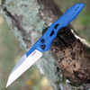 Kershaw Launch 13 Automatic Knife (7650BLUBL)- 3.50" Satin CPM-154 Wharncliffe Blade, Blue Aluminum Handle