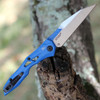 Kershaw Launch 13 Automatic Knife (7650BLUBL)- 3.50" Satin CPM-154 Wharncliffe Blade, Blue Aluminum Handle