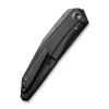 We Knife Cyberbetic Top Flipper (WE22033-1) 3.91" CPM 20CV Black Stonewash Straight Back Plain Blade, Black Titanium Handle