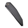 We Knife Cyberbetic Top Flipper (WE22033-1) 3.91" CPM 20CV Black Stonewash Straight Back Plain Blade, Black Titanium Handle