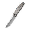 We Knife Shadowfire Flipper (WE22035-2) 3.97" 20CV Hand Polished Satin Tanto Plain Blade, Gray Titanium Handle