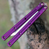 Squid Industries Krake Raken V3 (KrakeRakenV3PurTanto) 4.50" AEB-L Satin Tanto Plain Blade, Purple Aluminum Handle