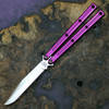 Squid Industries Krake Raken V3 (KrakeRakenV3PurBow) 4.50" AEB-L Satin Bowie Plain Blade, Purple Aluminum Handle