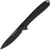 Karbon Knives Tidbit (KARB107) 3" Bohler N690 Black Drop Point Plain Blade, Black PVD Coated Stainless Steel Handle