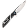 Begg Knives Diamici (BG013) 3" D2 Satin Straight Back Plain Blade, Stainless Steel Handle w/ Black G-10 Inlay