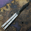 Squid Industries Krake Raken V3 (KrakeRakenV3BlkInkBow) 4.50" AEB-L Black Bowie Plain Blade, Silver Aluminum Handle